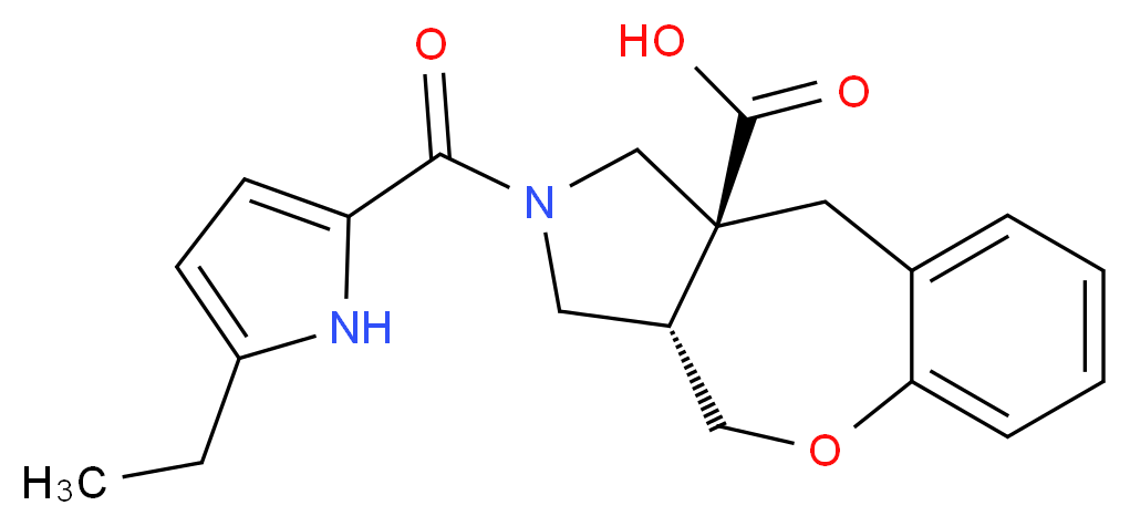 (3aS*,10aS*)-2-[(5-ethyl-1H-pyrrol-2-yl)carbonyl]-2,3,3a,4-tetrahydro-1H-[1]benzoxepino[3,4-c]pyrrole-10a(10H)-carboxylic acid_Molecular_structure_CAS_)