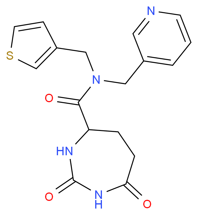 2,7-dioxo-N-(pyridin-3-ylmethyl)-N-(3-thienylmethyl)-1,3-diazepane-4-carboxamide_Molecular_structure_CAS_)