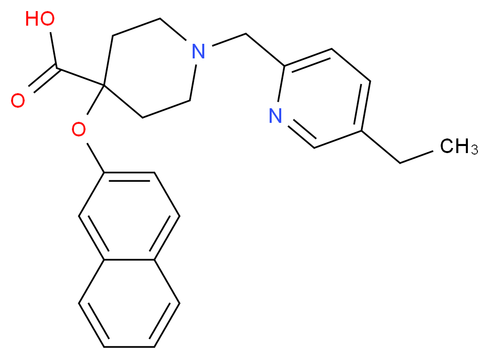 1-[(5-ethylpyridin-2-yl)methyl]-4-(2-naphthyloxy)piperidine-4-carboxylic acid_Molecular_structure_CAS_)