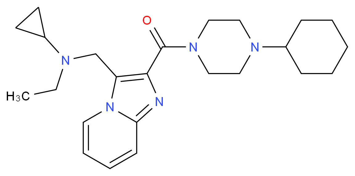 ({2-[(4-cyclohexylpiperazin-1-yl)carbonyl]imidazo[1,2-a]pyridin-3-yl}methyl)cyclopropyl(ethyl)amine_Molecular_structure_CAS_)