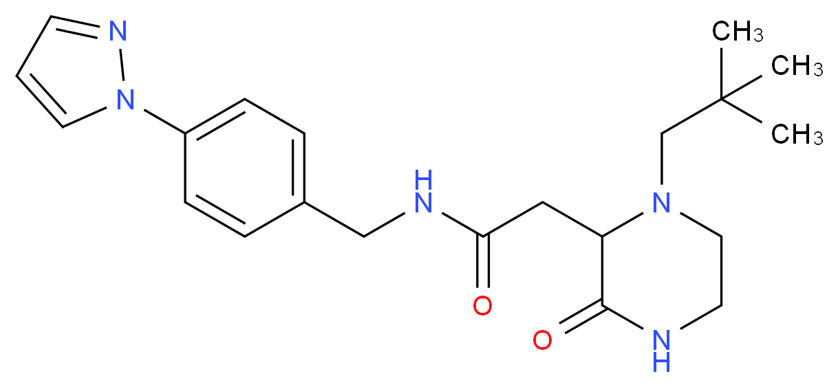 2-[1-(2,2-dimethylpropyl)-3-oxo-2-piperazinyl]-N-[4-(1H-pyrazol-1-yl)benzyl]acetamide_Molecular_structure_CAS_)