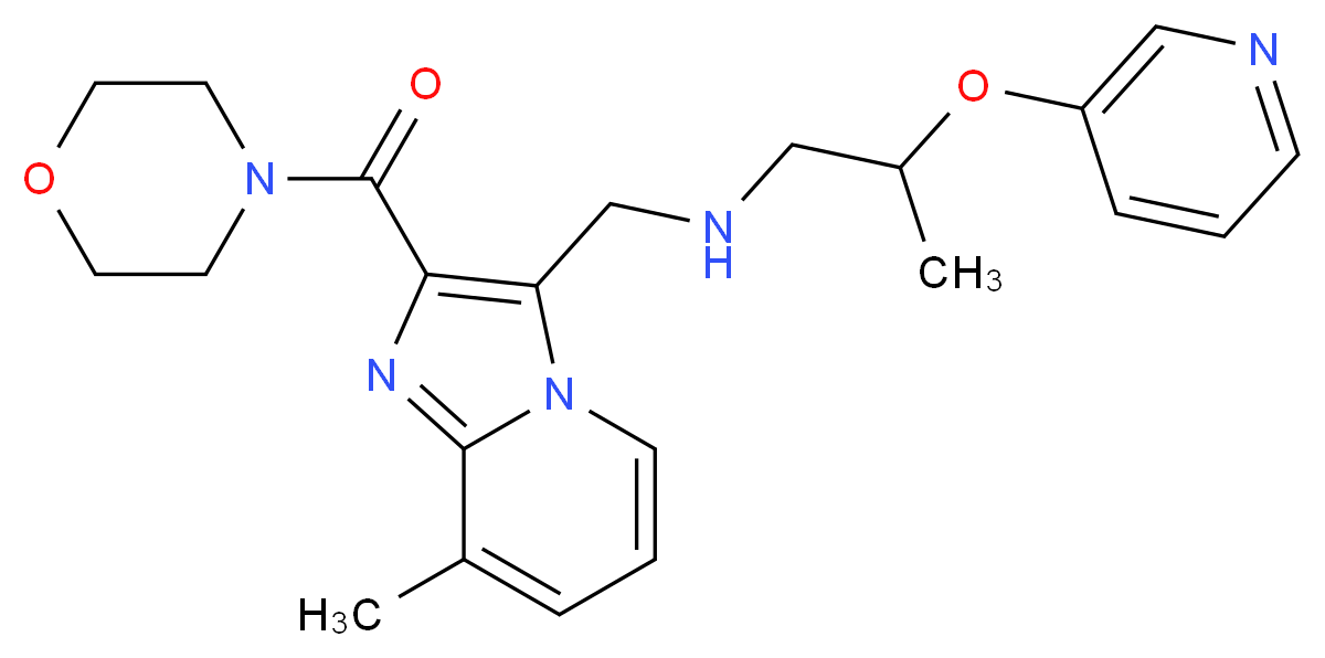 N-{[8-methyl-2-(4-morpholinylcarbonyl)imidazo[1,2-a]pyridin-3-yl]methyl}-2-(3-pyridinyloxy)-1-propanamine_Molecular_structure_CAS_)