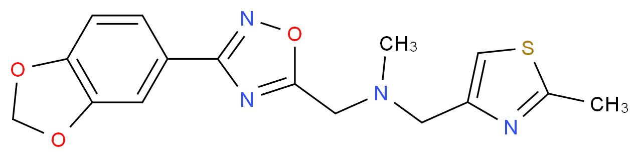 1-[3-(1,3-benzodioxol-5-yl)-1,2,4-oxadiazol-5-yl]-N-methyl-N-[(2-methyl-1,3-thiazol-4-yl)methyl]methanamine_Molecular_structure_CAS_)