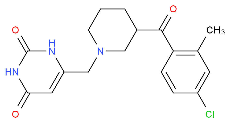 6-{[3-(4-chloro-2-methylbenzoyl)piperidin-1-yl]methyl}pyrimidine-2,4(1H,3H)-dione_Molecular_structure_CAS_)