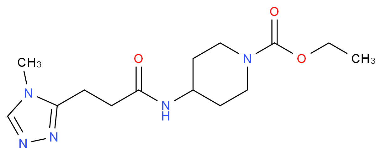 ethyl 4-{[3-(4-methyl-4H-1,2,4-triazol-3-yl)propanoyl]amino}piperidine-1-carboxylate_Molecular_structure_CAS_)