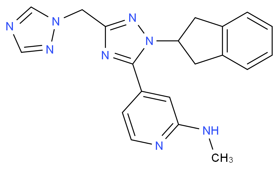 4-[1-(2,3-dihydro-1H-inden-2-yl)-3-(1H-1,2,4-triazol-1-ylmethyl)-1H-1,2,4-triazol-5-yl]-N-methylpyridin-2-amine_Molecular_structure_CAS_)