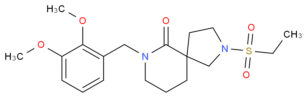 7-(2,3-dimethoxybenzyl)-2-(ethylsulfonyl)-2,7-diazaspiro[4.5]decan-6-one_Molecular_structure_CAS_)