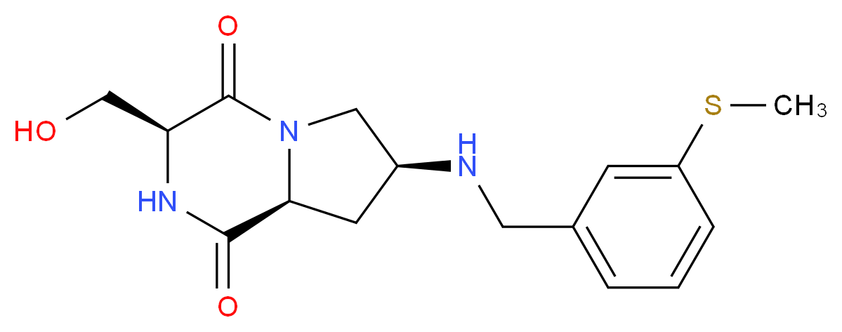 (3S,7S,8aS)-3-(hydroxymethyl)-7-{[3-(methylthio)benzyl]amino}hexahydropyrrolo[1,2-a]pyrazine-1,4-dione_Molecular_structure_CAS_)