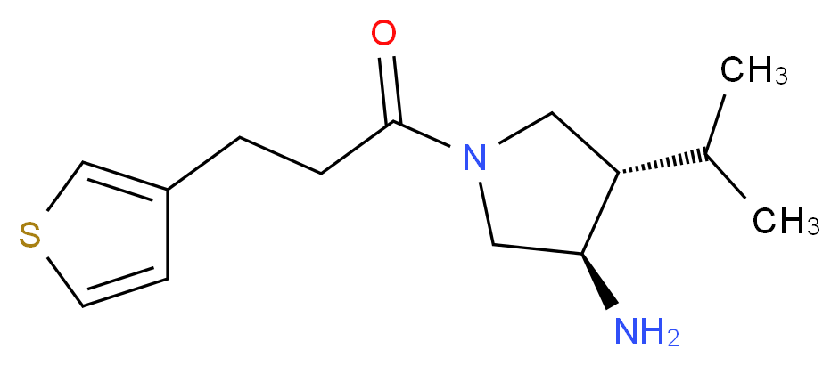 (3R*,4S*)-4-isopropyl-1-[3-(3-thienyl)propanoyl]-3-pyrrolidinamine_Molecular_structure_CAS_)