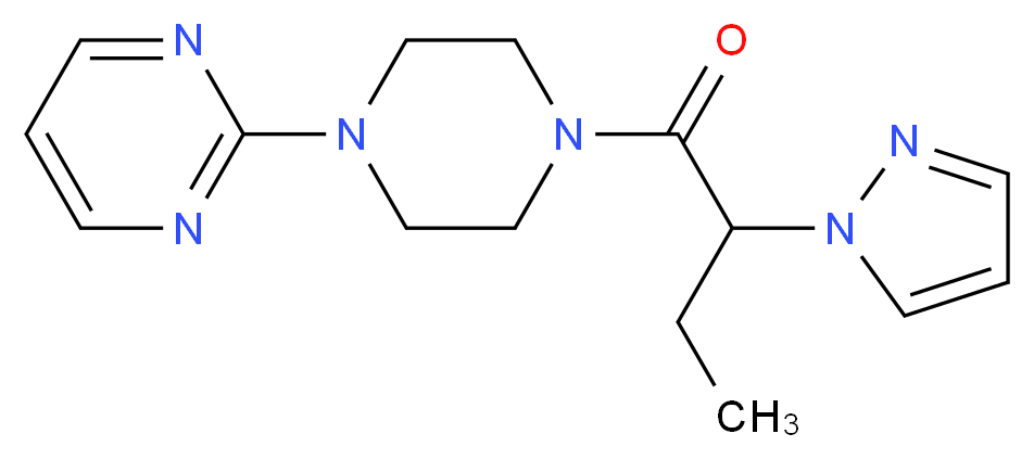 2-{4-[2-(1H-pyrazol-1-yl)butanoyl]-1-piperazinyl}pyrimidine_Molecular_structure_CAS_)