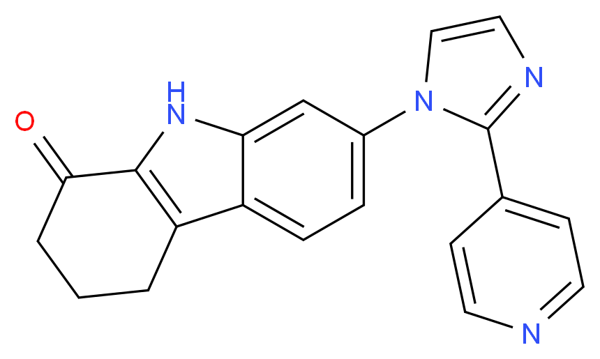 7-(2-pyridin-4-yl-1H-imidazol-1-yl)-2,3,4,9-tetrahydro-1H-carbazol-1-one_Molecular_structure_CAS_)