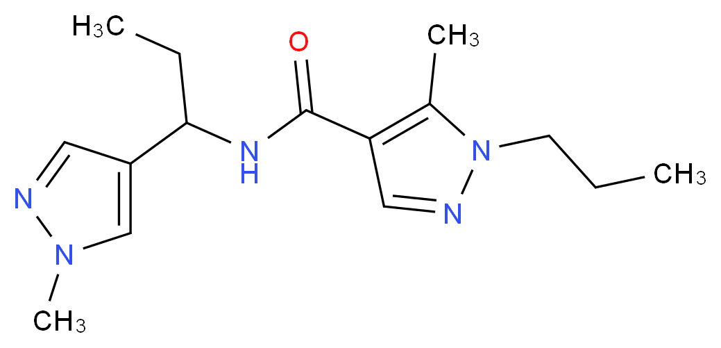 5-methyl-N-[1-(1-methyl-1H-pyrazol-4-yl)propyl]-1-propyl-1H-pyrazole-4-carboxamide_Molecular_structure_CAS_)