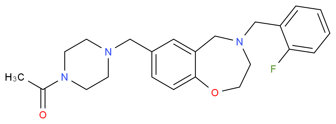 7-[(4-acetyl-1-piperazinyl)methyl]-4-(2-fluorobenzyl)-2,3,4,5-tetrahydro-1,4-benzoxazepine_Molecular_structure_CAS_)