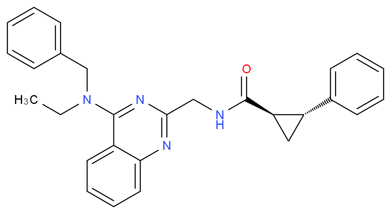 (1R*,2R*)-N-({4-[benzyl(ethyl)amino]-2-quinazolinyl}methyl)-2-phenylcyclopropanecarboxamide_Molecular_structure_CAS_)