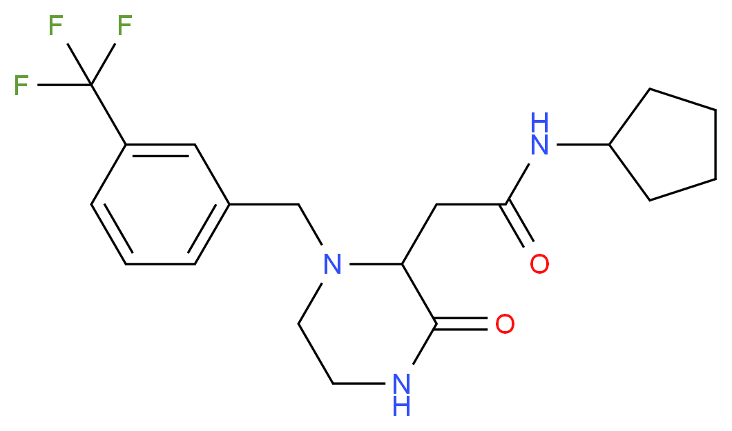 N-cyclopentyl-2-{3-oxo-1-[3-(trifluoromethyl)benzyl]-2-piperazinyl}acetamide_Molecular_structure_CAS_)