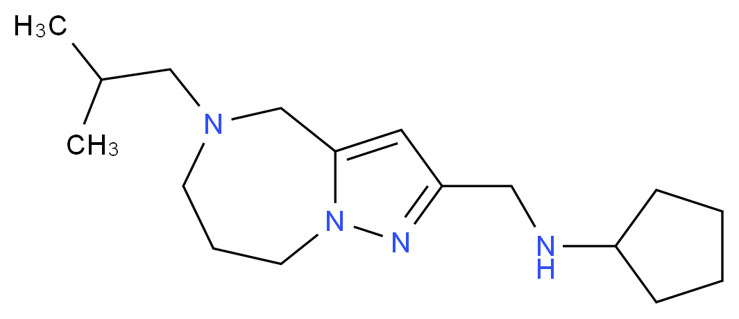 N-[(5-isobutyl-5,6,7,8-tetrahydro-4H-pyrazolo[1,5-a][1,4]diazepin-2-yl)methyl]cyclopentanamine_Molecular_structure_CAS_)
