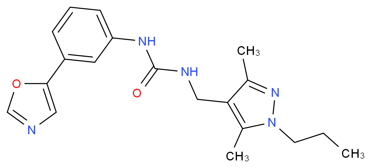 N-[(3,5-dimethyl-1-propyl-1H-pyrazol-4-yl)methyl]-N'-[3-(1,3-oxazol-5-yl)phenyl]urea_Molecular_structure_CAS_)