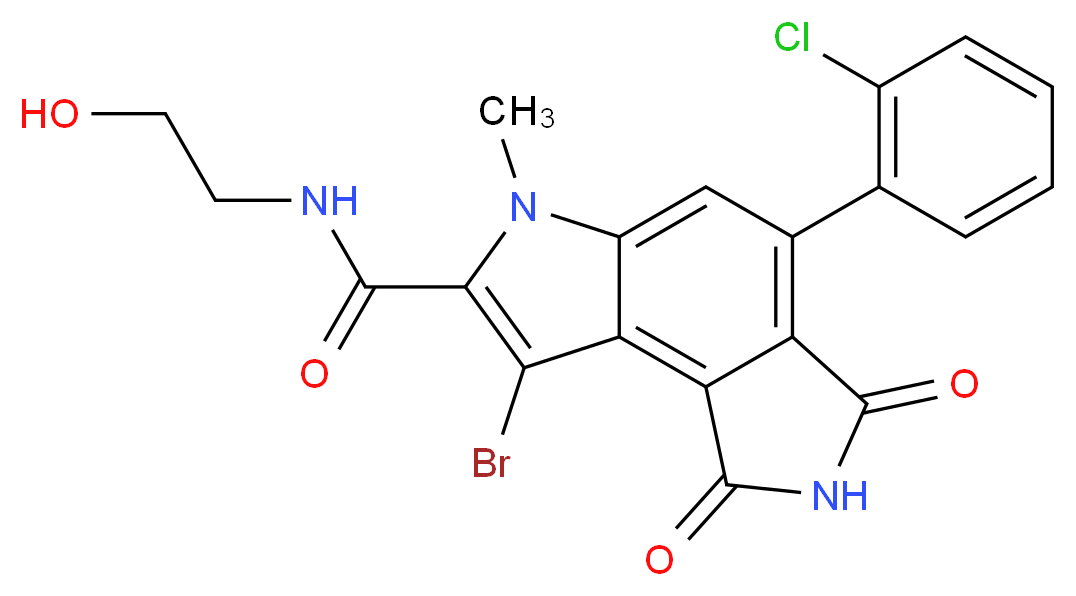 8-bromo-4-(2-chlorophenyl)-N-(2-hydroxyethyl)-6-methyl-1,3-dioxo-1,2,3,6-tetrahydropyrrolo[3,4-e]indole-7-carboxamide_Molecular_structure_CAS_)