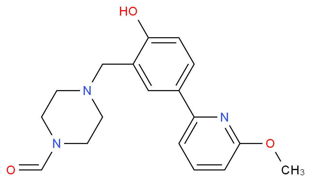 4-[2-hydroxy-5-(6-methoxy-2-pyridinyl)benzyl]-1-piperazinecarbaldehyde_Molecular_structure_CAS_)