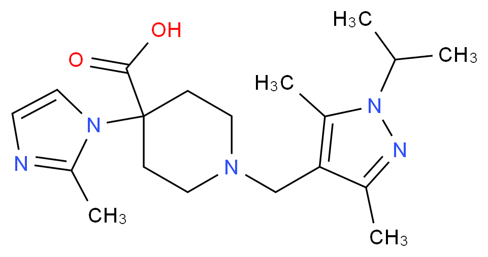 1-[(1-isopropyl-3,5-dimethyl-1H-pyrazol-4-yl)methyl]-4-(2-methyl-1H-imidazol-1-yl)piperidine-4-carboxylic acid_Molecular_structure_CAS_)