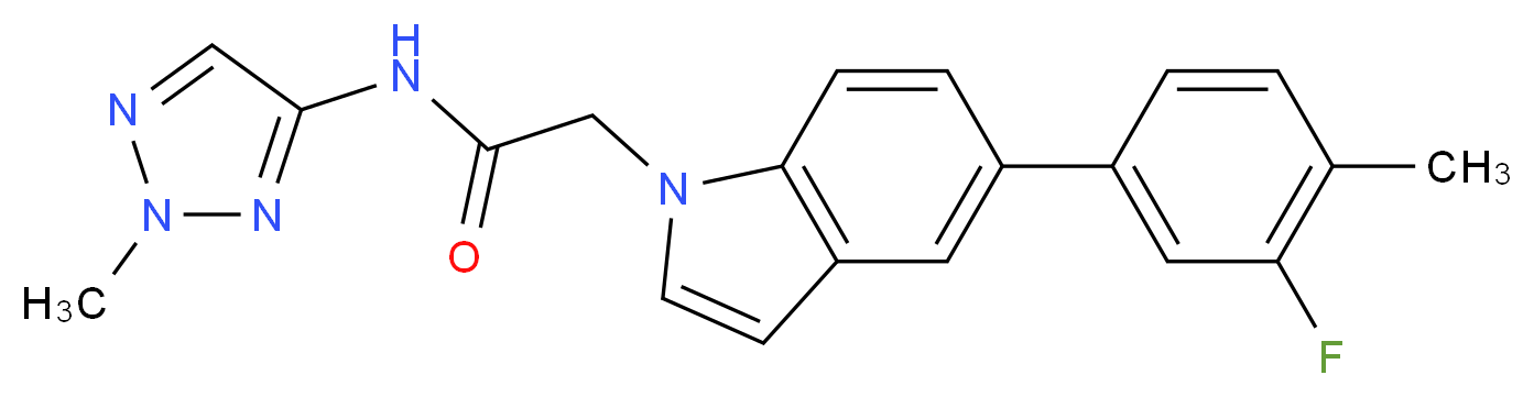 2-[5-(3-fluoro-4-methylphenyl)-1H-indol-1-yl]-N-(2-methyl-2H-1,2,3-triazol-4-yl)acetamide_Molecular_structure_CAS_)