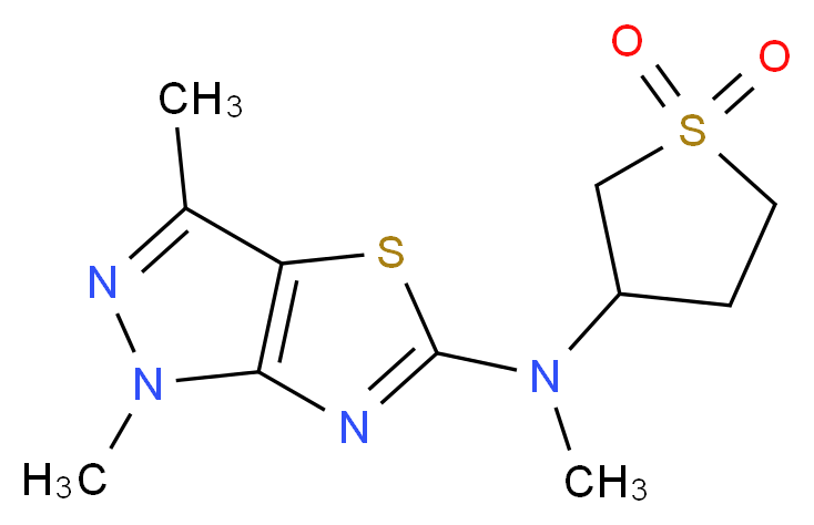 N-(1,1-dioxidotetrahydro-3-thienyl)-N,1,3-trimethyl-1H-pyrazolo[3,4-d][1,3]thiazol-5-amine_Molecular_structure_CAS_)