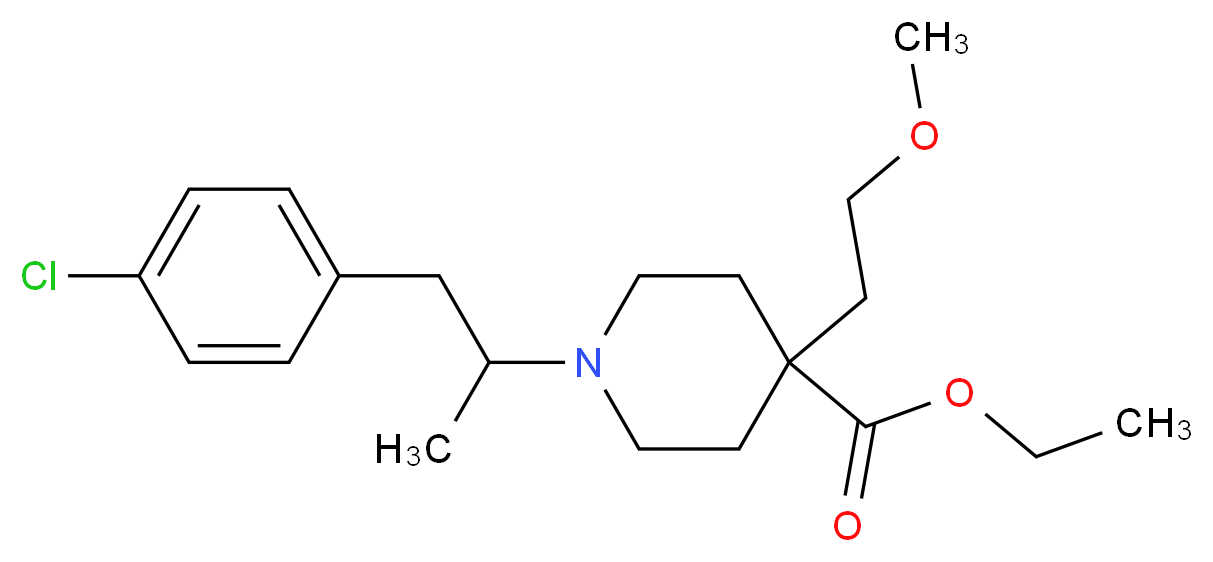 ethyl 1-[2-(4-chlorophenyl)-1-methylethyl]-4-(2-methoxyethyl)-4-piperidinecarboxylate_Molecular_structure_CAS_)