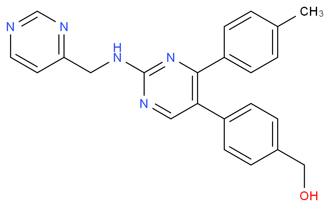 (4-{4-(4-methylphenyl)-2-[(pyrimidin-4-ylmethyl)amino]pyrimidin-5-yl}phenyl)methanol_Molecular_structure_CAS_)
