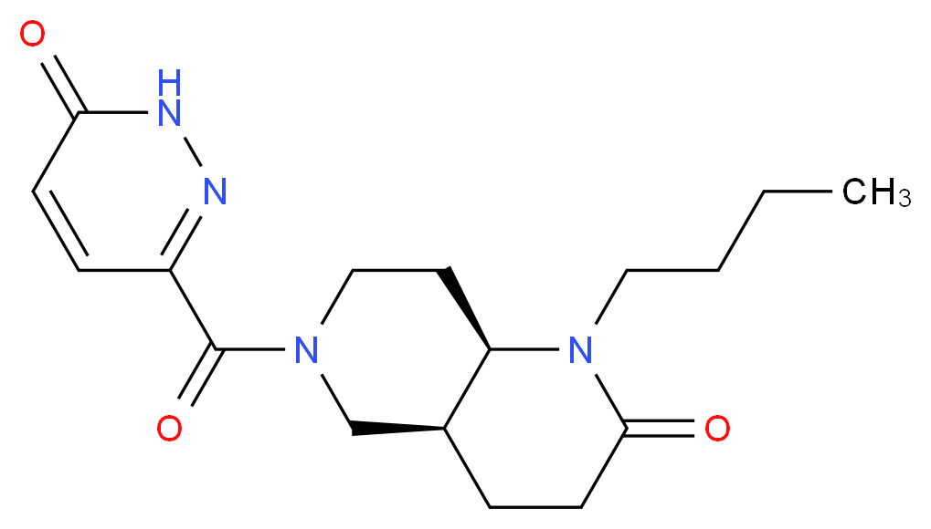 (4aS*,8aR*)-1-butyl-6-[(6-oxo-1,6-dihydropyridazin-3-yl)carbonyl]octahydro-1,6-naphthyridin-2(1H)-one_Molecular_structure_CAS_)