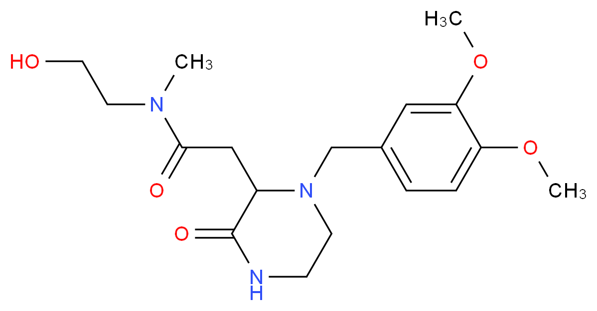 2-[1-(3,4-dimethoxybenzyl)-3-oxo-2-piperazinyl]-N-(2-hydroxyethyl)-N-methylacetamide_Molecular_structure_CAS_)