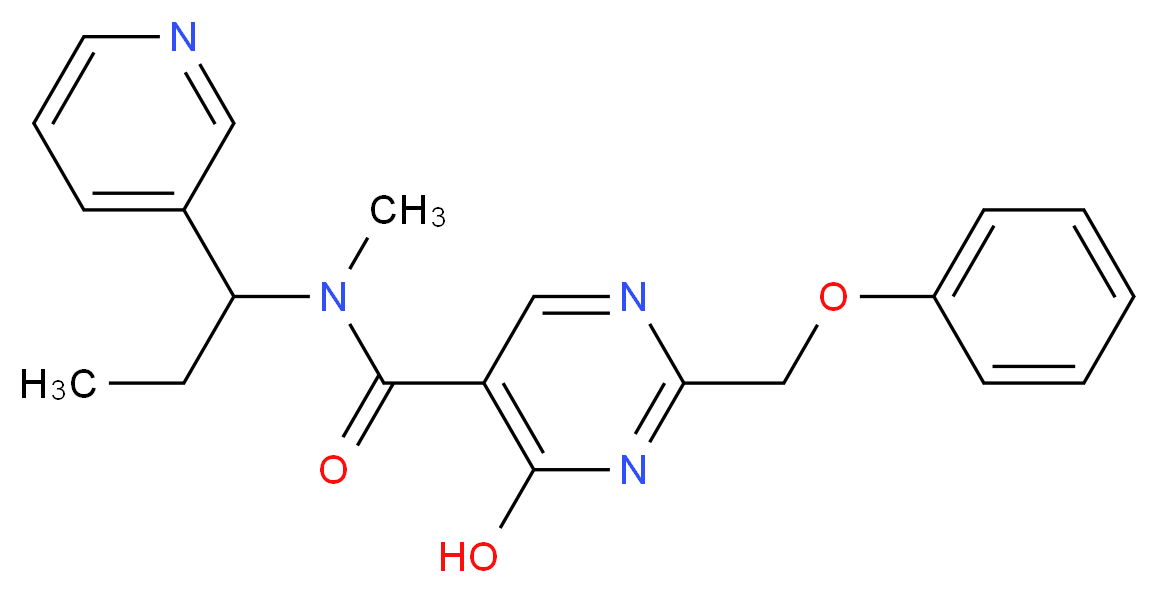 4-hydroxy-N-methyl-2-(phenoxymethyl)-N-(1-pyridin-3-ylpropyl)pyrimidine-5-carboxamide_Molecular_structure_CAS_)