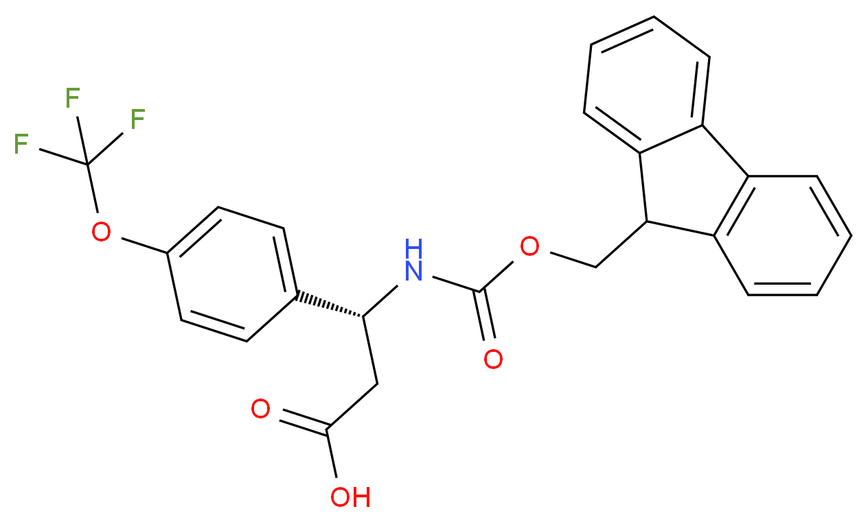 (R)-3-(9H-FLUOREN-9-YLMETHOXYCARBONYLAMINO)-3-(4-TRIFLUOROMETHOXY-PHENYL)-PROPIONIC ACID_Molecular_structure_CAS_)