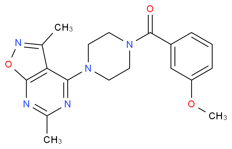 4-[4-(3-methoxybenzoyl)-1-piperazinyl]-3,6-dimethylisoxazolo[5,4-d]pyrimidine_Molecular_structure_CAS_)