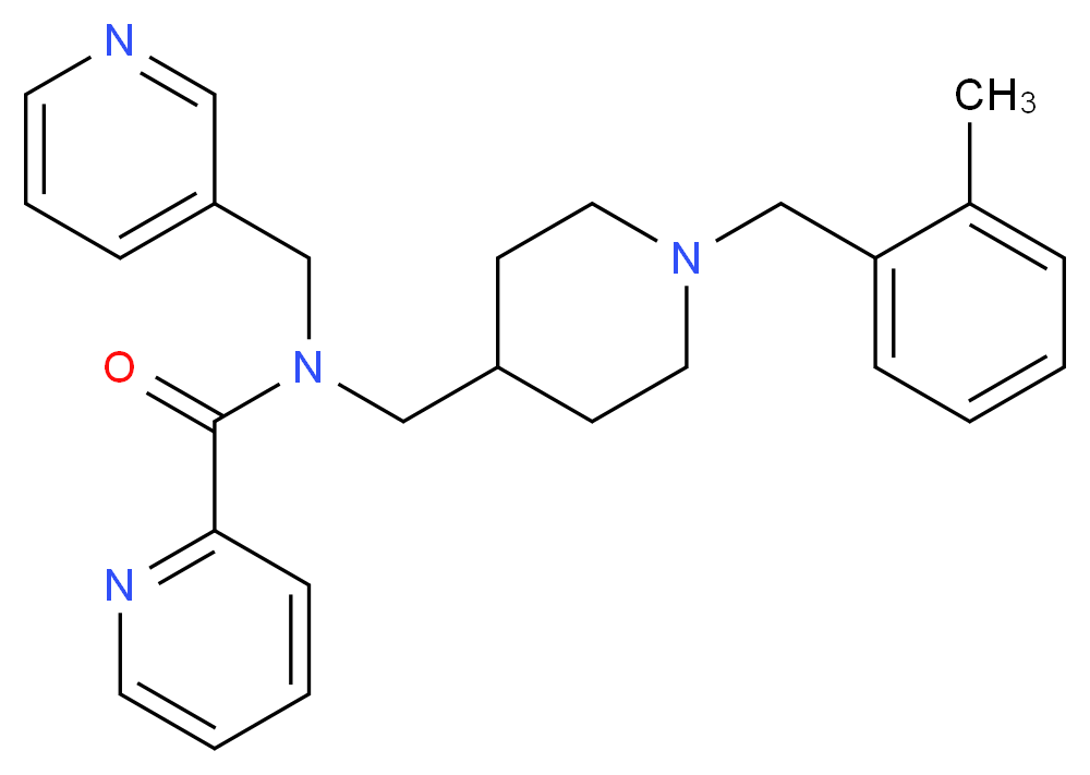 N-{[1-(2-methylbenzyl)-4-piperidinyl]methyl}-N-(3-pyridinylmethyl)-2-pyridinecarboxamide_Molecular_structure_CAS_)