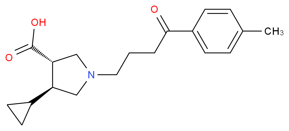 (3S*,4S*)-4-cyclopropyl-1-[4-(4-methylphenyl)-4-oxobutyl]pyrrolidine-3-carboxylic acid_Molecular_structure_CAS_)