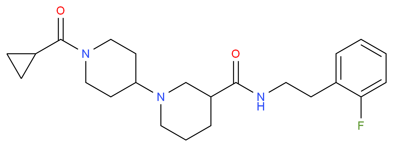 1'-(cyclopropylcarbonyl)-N-[2-(2-fluorophenyl)ethyl]-1,4'-bipiperidine-3-carboxamide_Molecular_structure_CAS_)