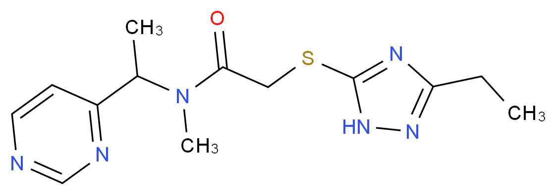 2-[(3-ethyl-1H-1,2,4-triazol-5-yl)thio]-N-methyl-N-(1-pyrimidin-4-ylethyl)acetamide_Molecular_structure_CAS_)