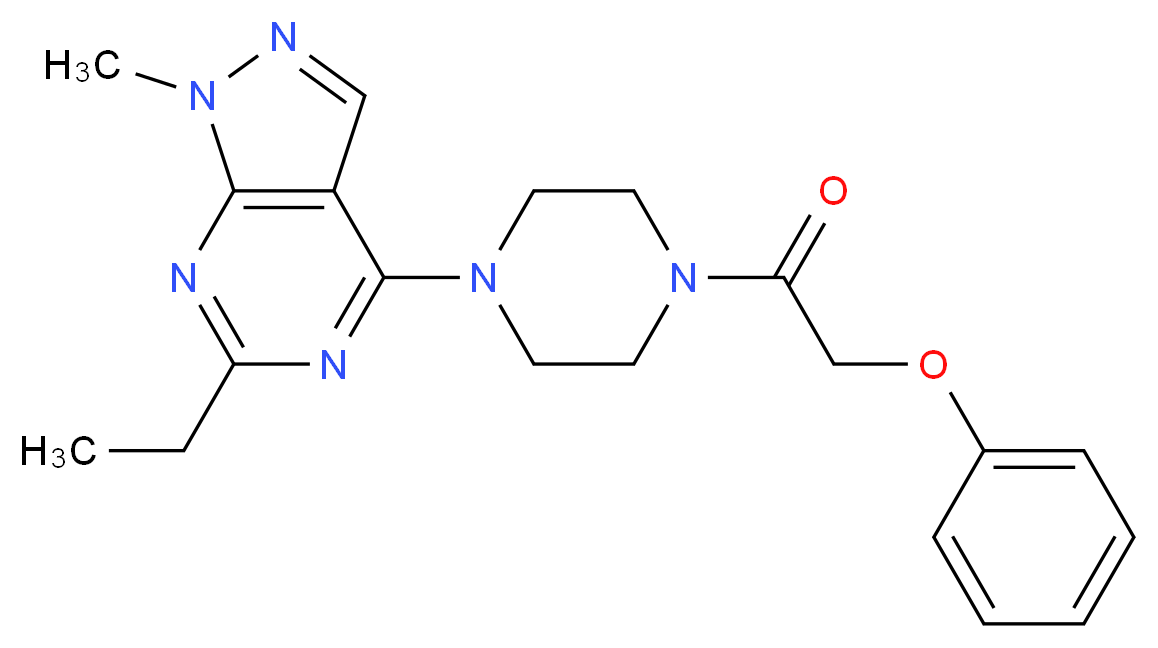6-ethyl-1-methyl-4-[4-(phenoxyacetyl)-1-piperazinyl]-1H-pyrazolo[3,4-d]pyrimidine_Molecular_structure_CAS_)