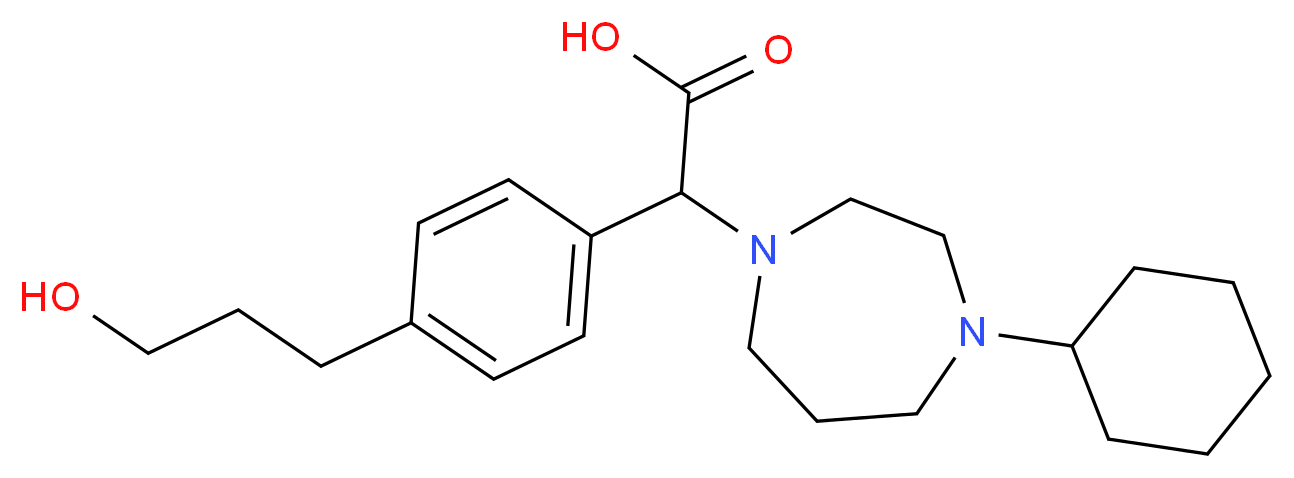 (4-cyclohexyl-1,4-diazepan-1-yl)[4-(3-hydroxypropyl)phenyl]acetic acid_Molecular_structure_CAS_)