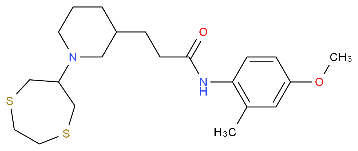 3-[1-(1,4-dithiepan-6-yl)-3-piperidinyl]-N-(4-methoxy-2-methylphenyl)propanamide_Molecular_structure_CAS_)
