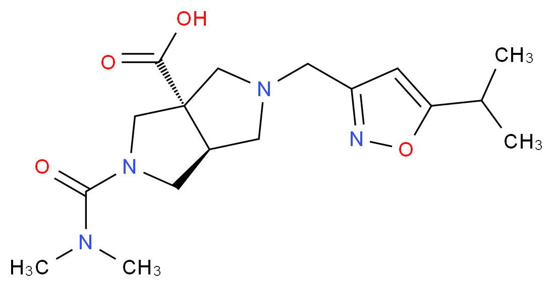 (3aS*,6aS*)-2-[(dimethylamino)carbonyl]-5-[(5-isopropylisoxazol-3-yl)methyl]hexahydropyrrolo[3,4-c]pyrrole-3a(1H)-carboxylic acid_Molecular_structure_CAS_)