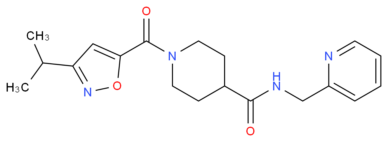 1-[(3-isopropylisoxazol-5-yl)carbonyl]-N-(pyridin-2-ylmethyl)piperidine-4-carboxamide_Molecular_structure_CAS_)