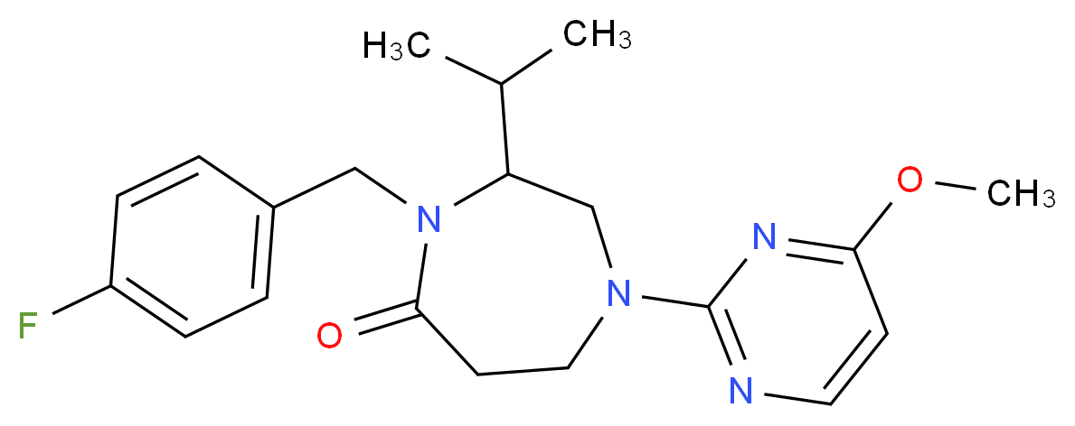 4-(4-fluorobenzyl)-3-isopropyl-1-(4-methoxy-2-pyrimidinyl)-1,4-diazepan-5-one_Molecular_structure_CAS_)