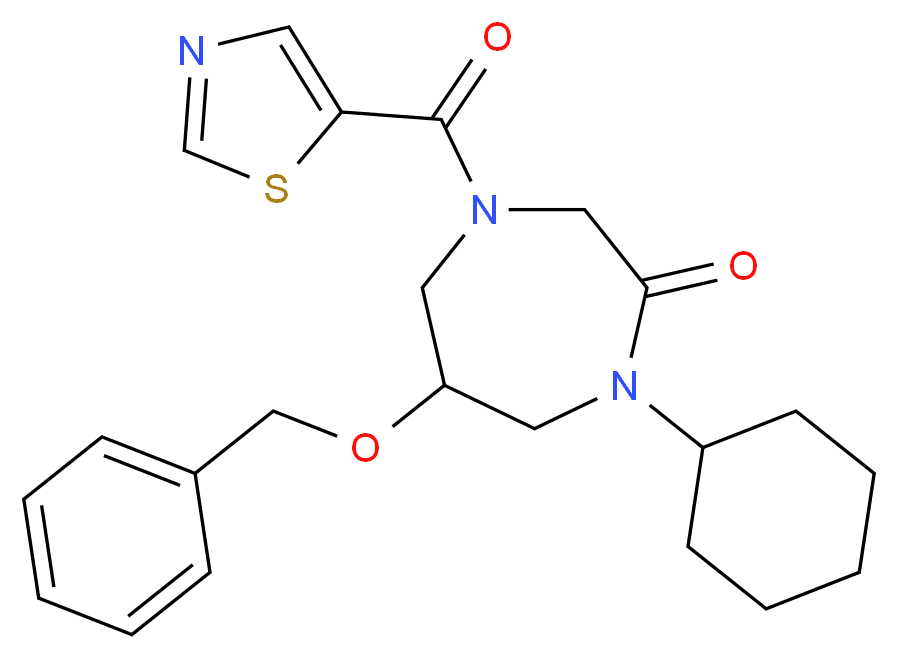 6-(benzyloxy)-1-cyclohexyl-4-(1,3-thiazol-5-ylcarbonyl)-1,4-diazepan-2-one_Molecular_structure_CAS_)