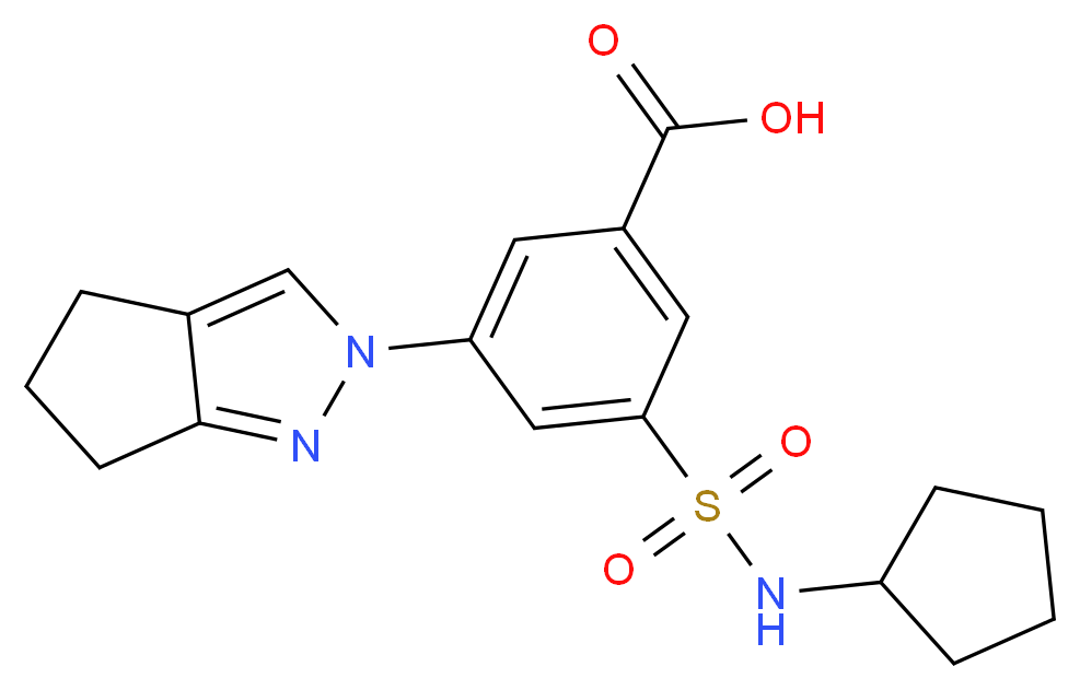 3-[(cyclopentylamino)sulfonyl]-5-(5,6-dihydrocyclopenta[c]pyrazol-2(4H)-yl)benzoic acid_Molecular_structure_CAS_)