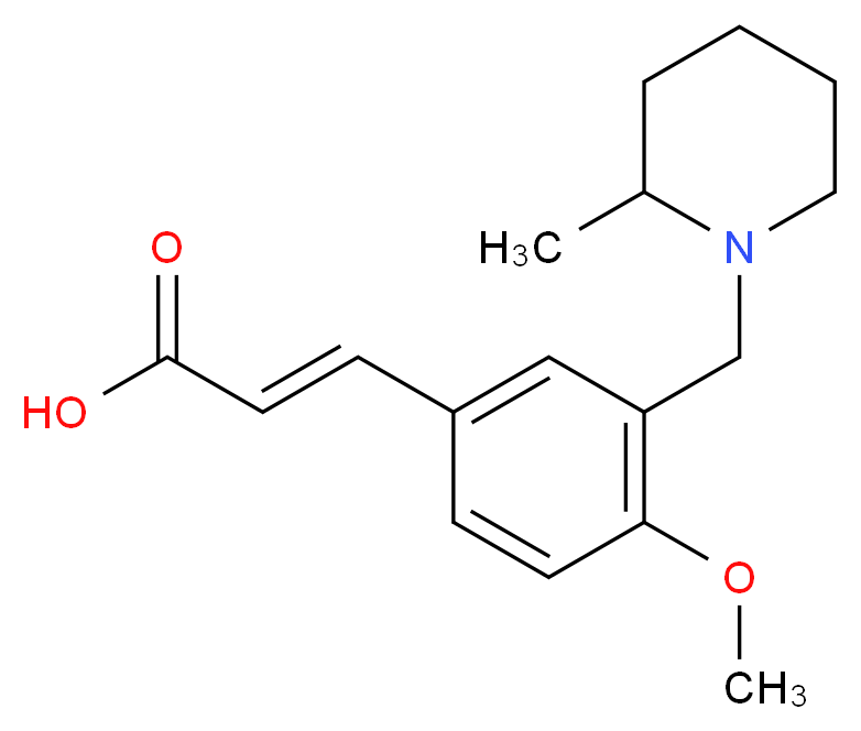 (2E)-3-{4-Methoxy-3-[(2-methylpiperidin-1-yl)-methyl]phenyl}acrylic acid_Molecular_structure_CAS_)
