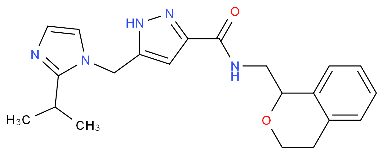 N-(3,4-dihydro-1H-isochromen-1-ylmethyl)-5-[(2-isopropyl-1H-imidazol-1-yl)methyl]-1H-pyrazole-3-carboxamide_Molecular_structure_CAS_)