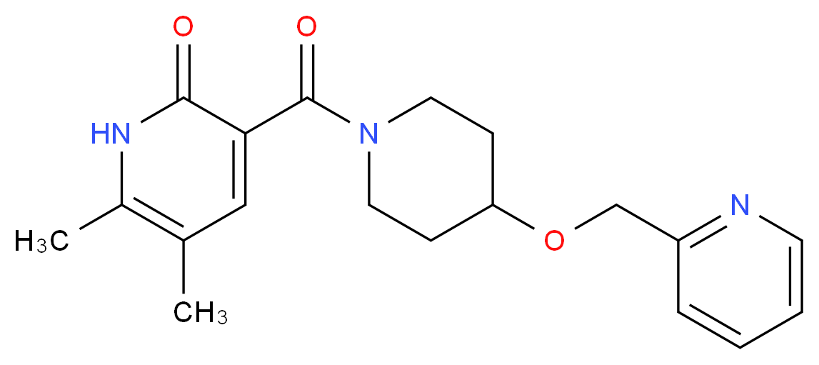 5,6-dimethyl-3-{[4-(2-pyridinylmethoxy)-1-piperidinyl]carbonyl}-2(1H)-pyridinone_Molecular_structure_CAS_)