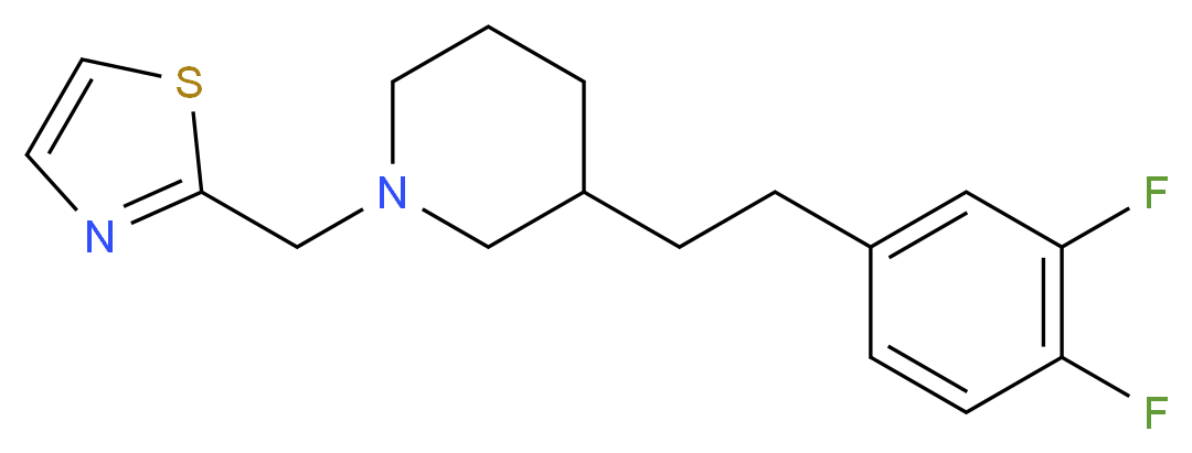 3-[2-(3,4-difluorophenyl)ethyl]-1-(1,3-thiazol-2-ylmethyl)piperidine_Molecular_structure_CAS_)
