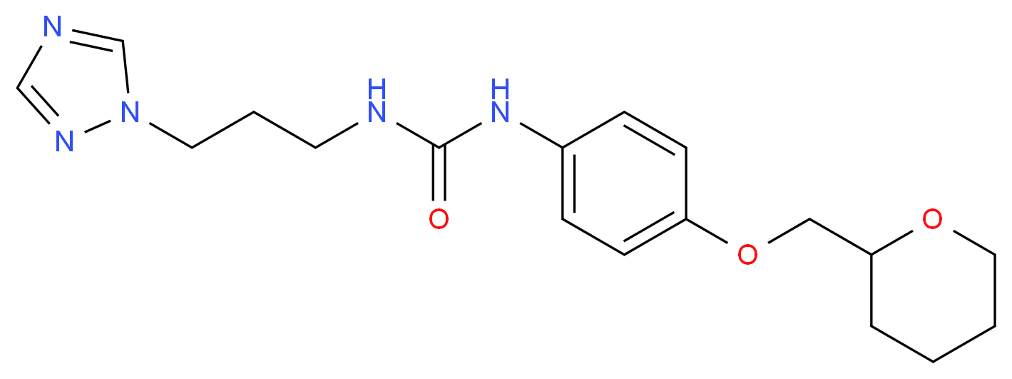 N-[4-(tetrahydro-2H-pyran-2-ylmethoxy)phenyl]-N'-[3-(1H-1,2,4-triazol-1-yl)propyl]urea_Molecular_structure_CAS_)